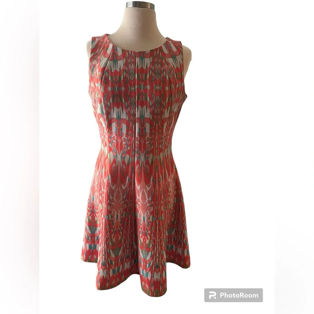 Gabby Skye a line print dress mini dress red orange blue green white sleeveless